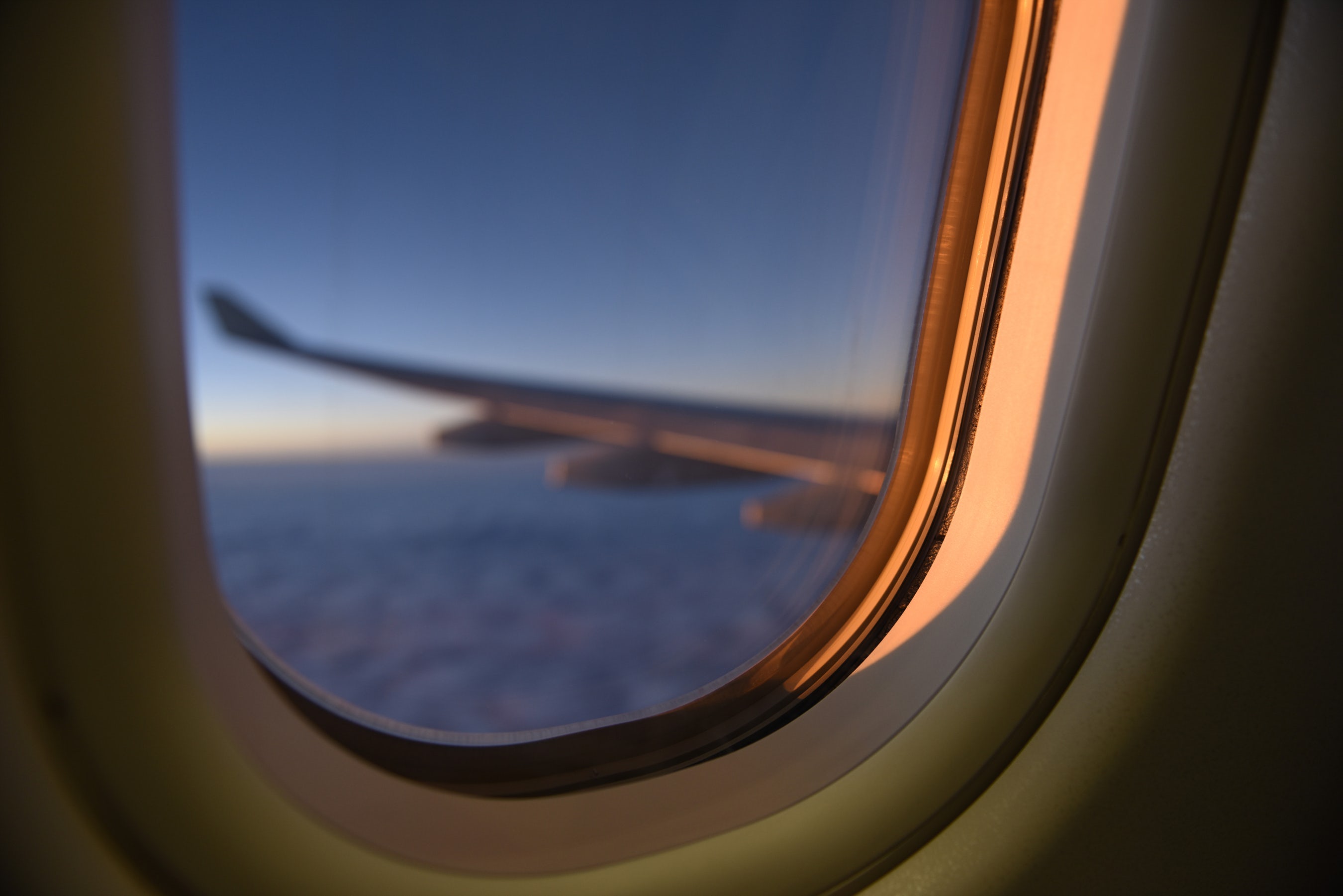Airplane Window Sunset