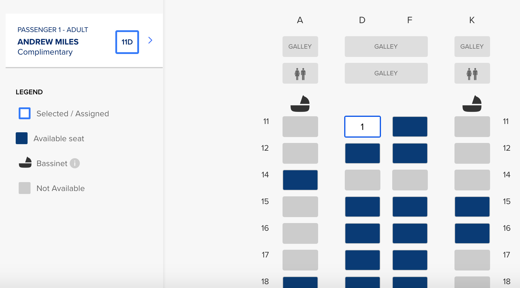 SIA Booking Seat Map