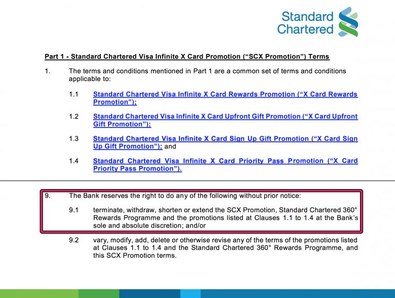 Standard Chartered Cuts Short The X Card 100k Sign up Promo By A Month Mainly Miles