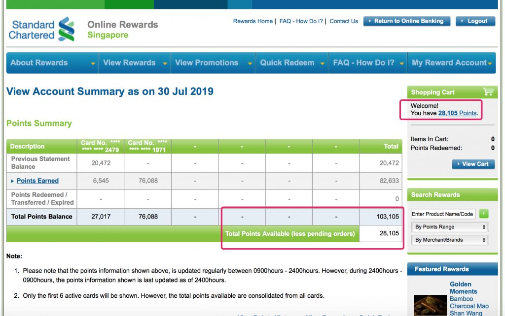 How to redeem your pooled Standard Chartered X Card and SCVI reward points Mainly Miles