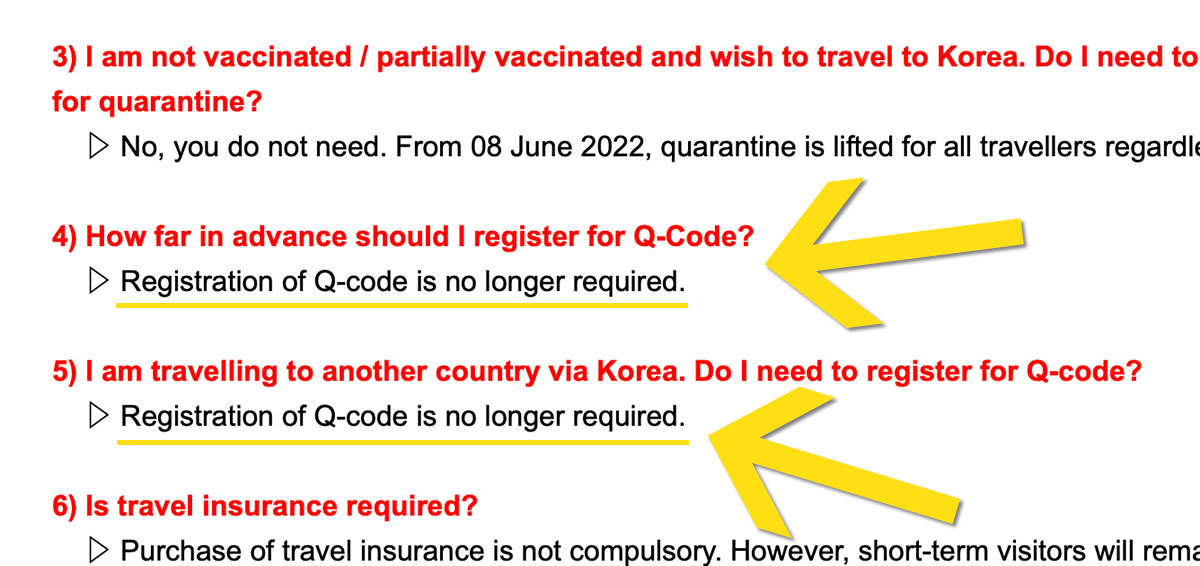 korean travel q code