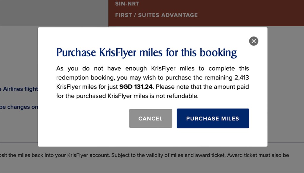 Can you buy KrisFlyer miles from Singapore Airlines? Mainly Miles