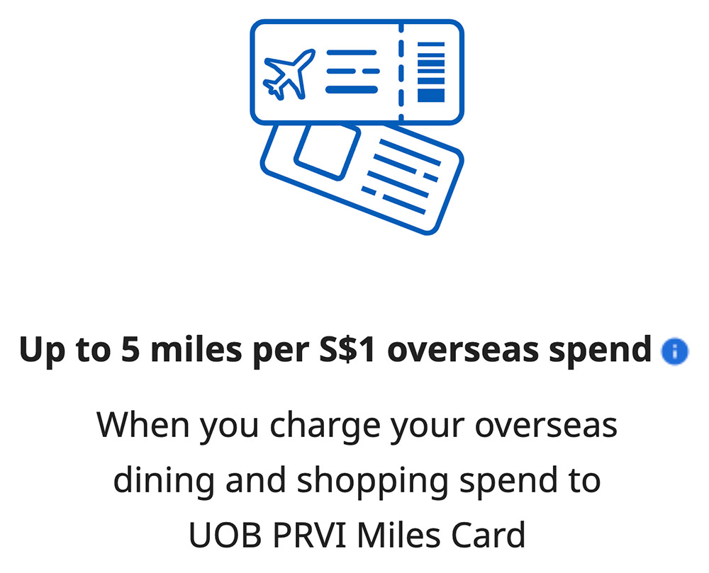 UOB PRVI Miles Cards offering 5 mpd for overseas dining and shopping Mainly Miles