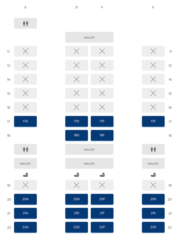 Chair Section Example Which Singapore Airlines seats are blocked for advance selection ...